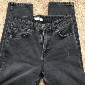 Top Shop, moto mom high waisted black jeans